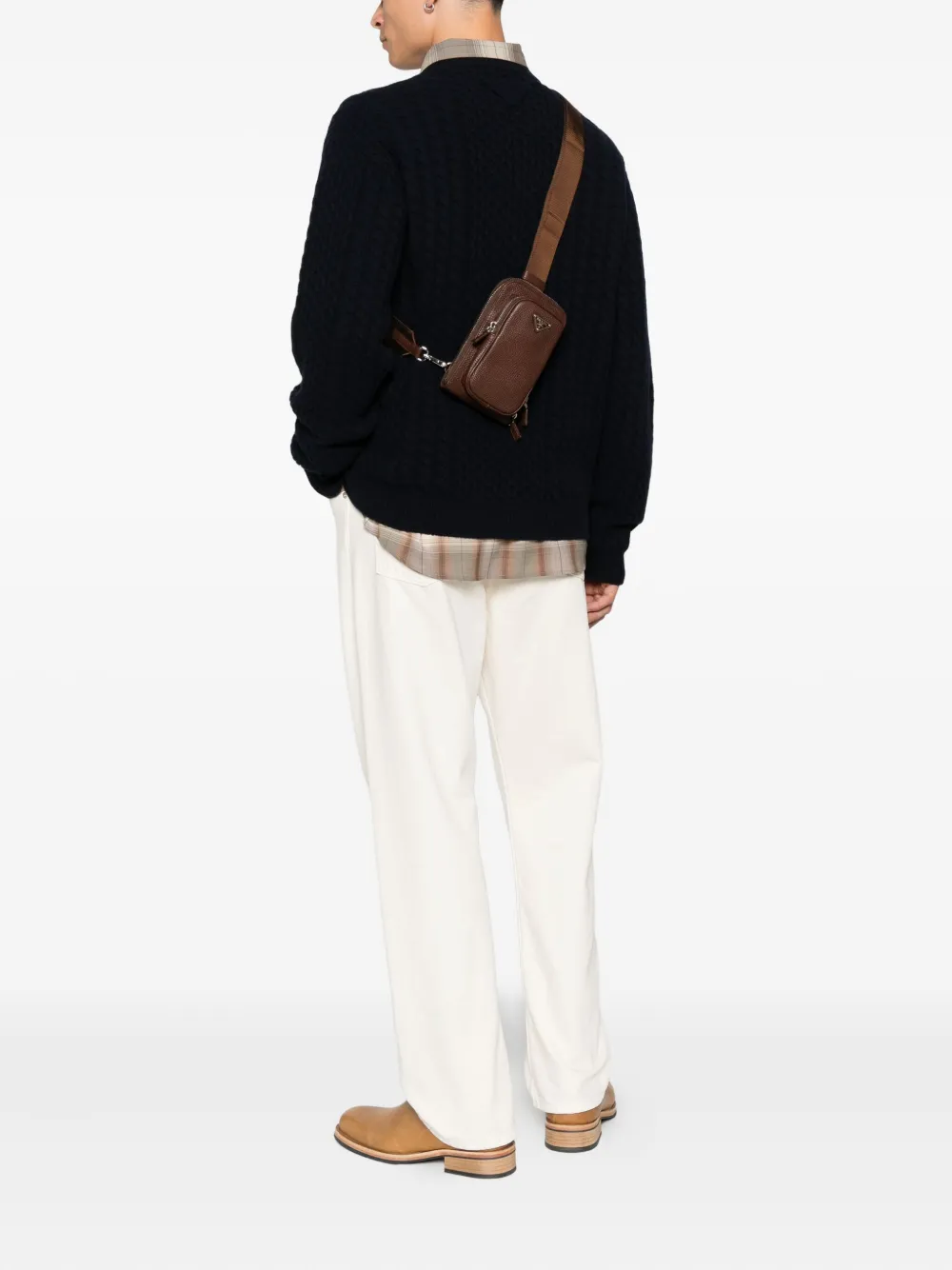 Prada Messengertas met logo - Bruin