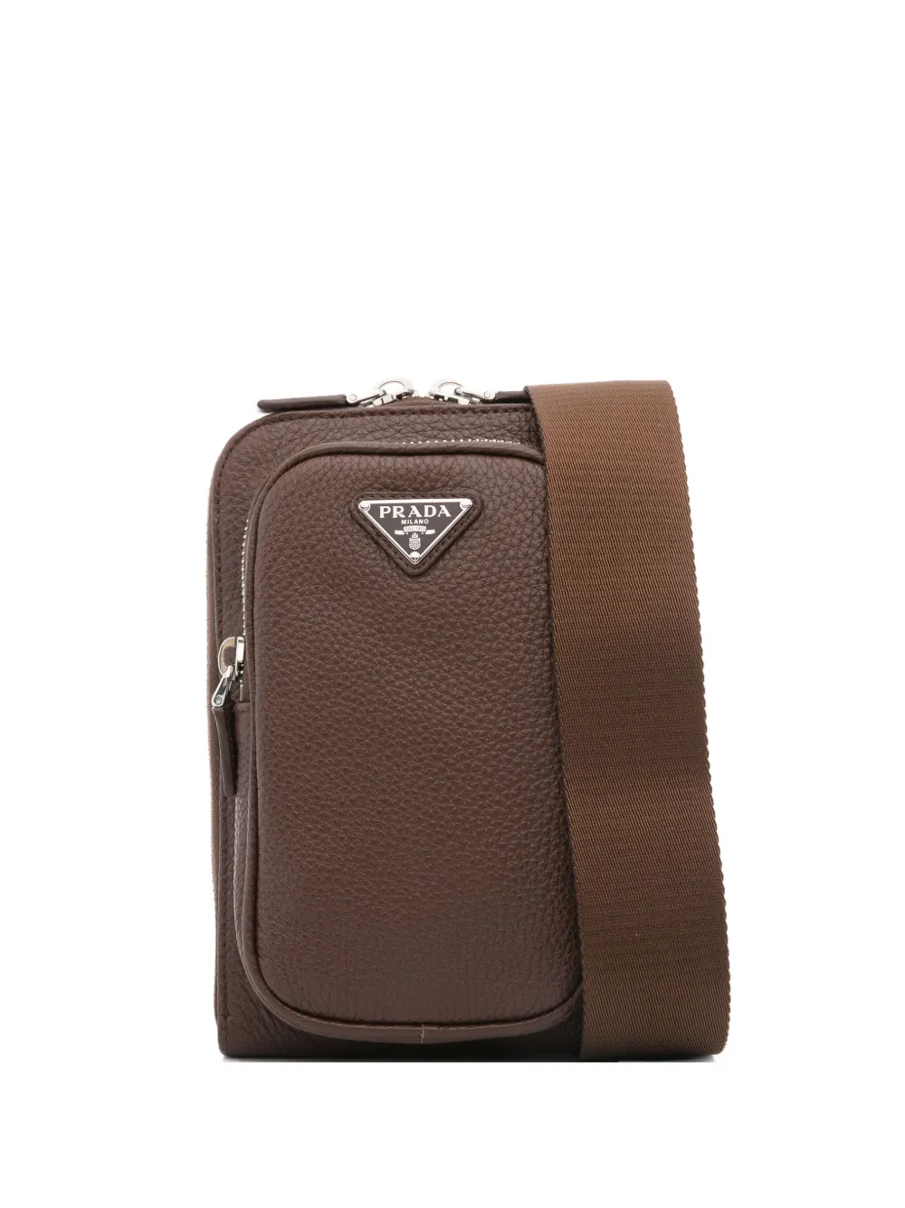Prada Messengertas met logo Bruin