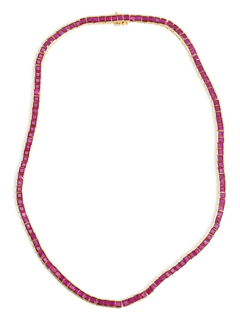 Izabel Display square tennis necklace | Pink | Image 1