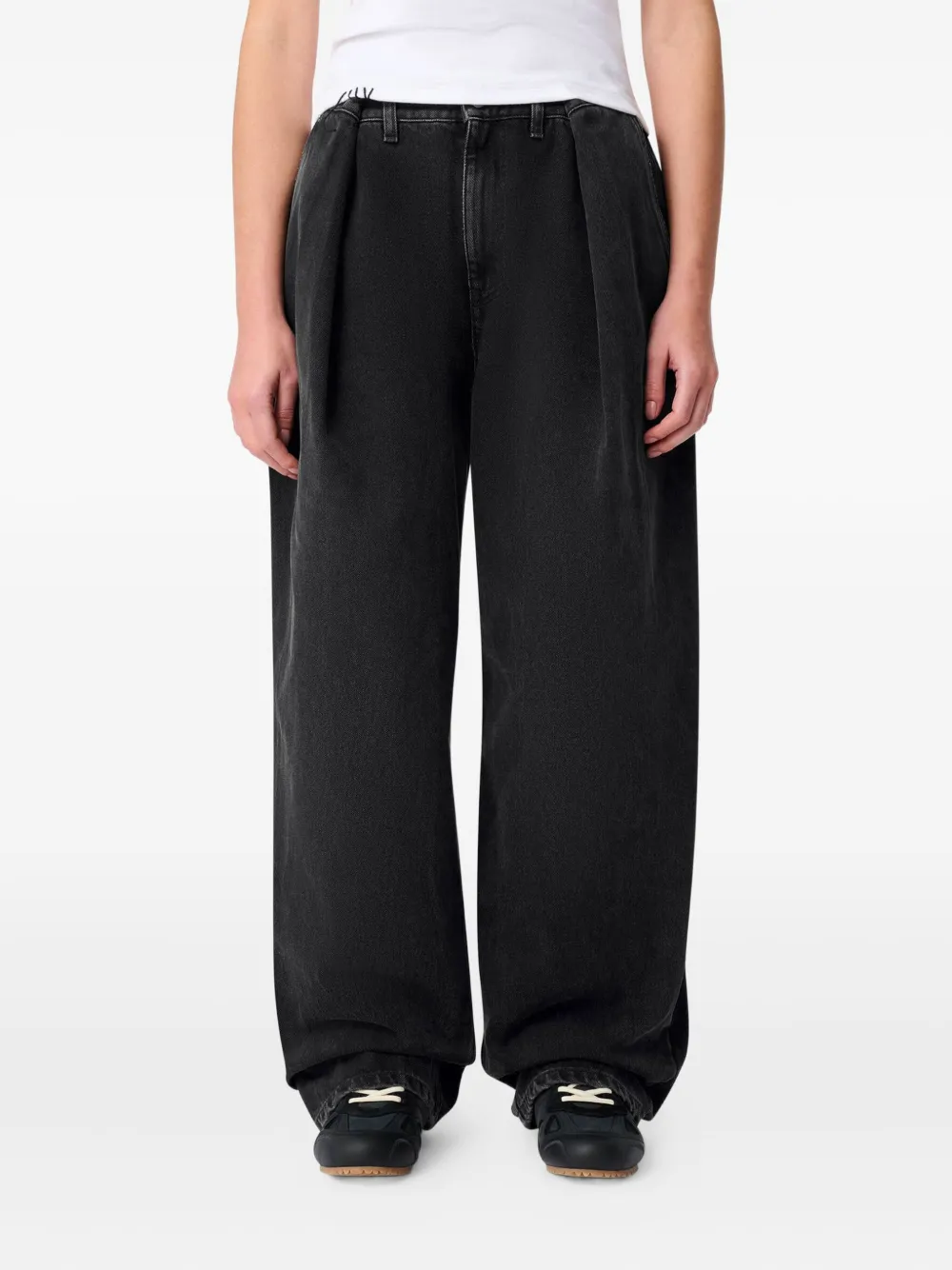 Axel Arigato pleated-pockets wide-leg jeans Grijs