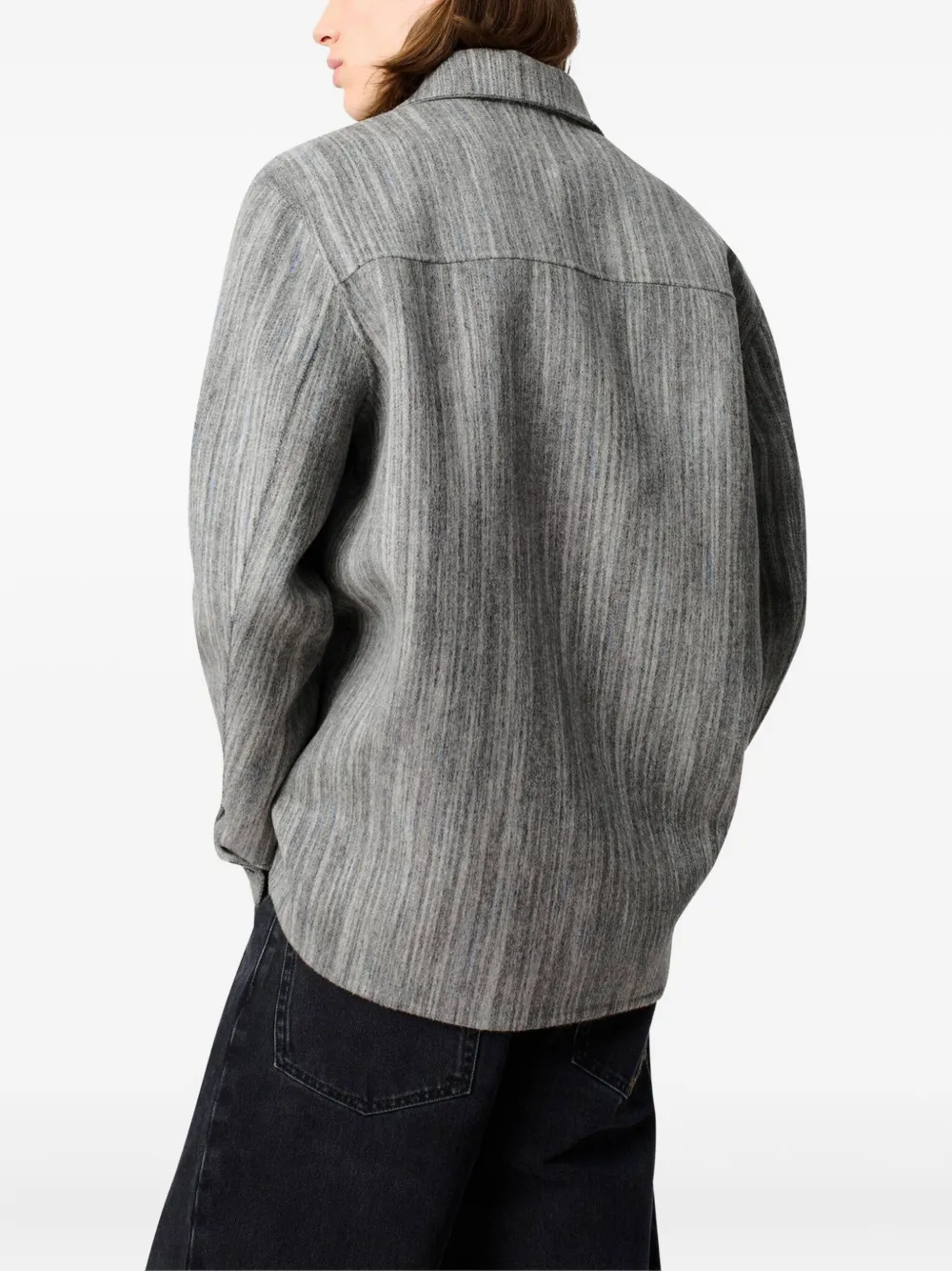 Axel Arigato Aidan striped shirt jacket Grijs