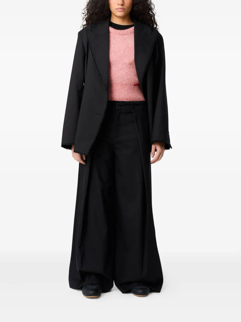 Axel Arigato frayed double-breasted blazer Zwart