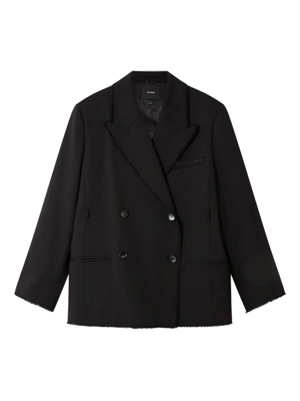 Axel Arigato frayed double-breasted blazer Zwart