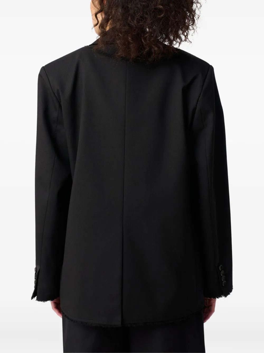 Axel Arigato frayed double-breasted blazer Zwart