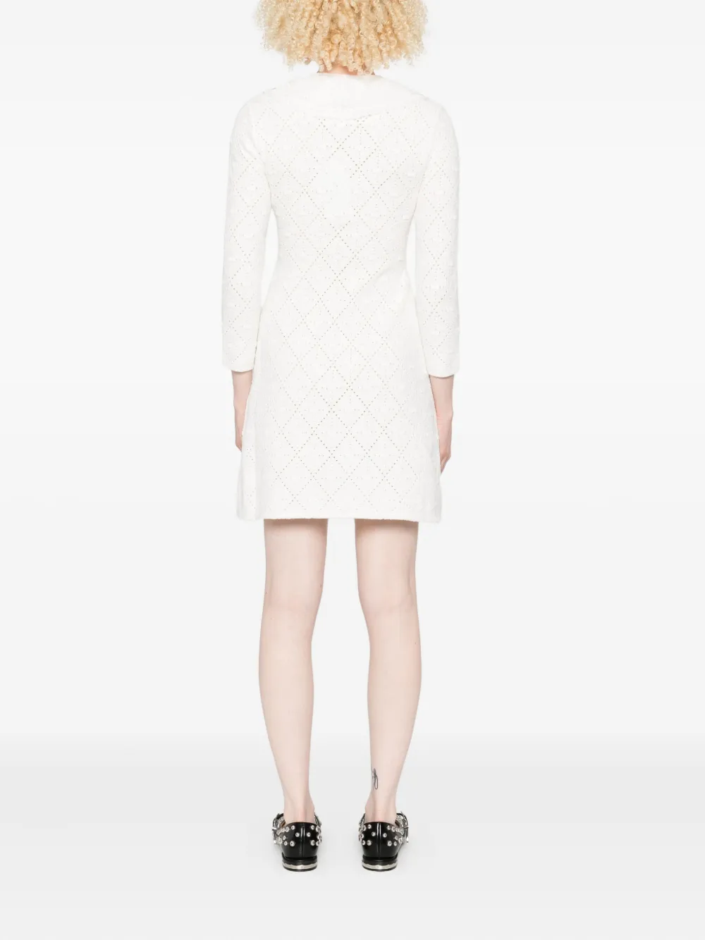 Self-Portrait bow-embellished mini dress Wit