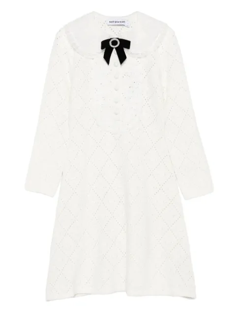 Self-Portrait bow-embellished mini dress