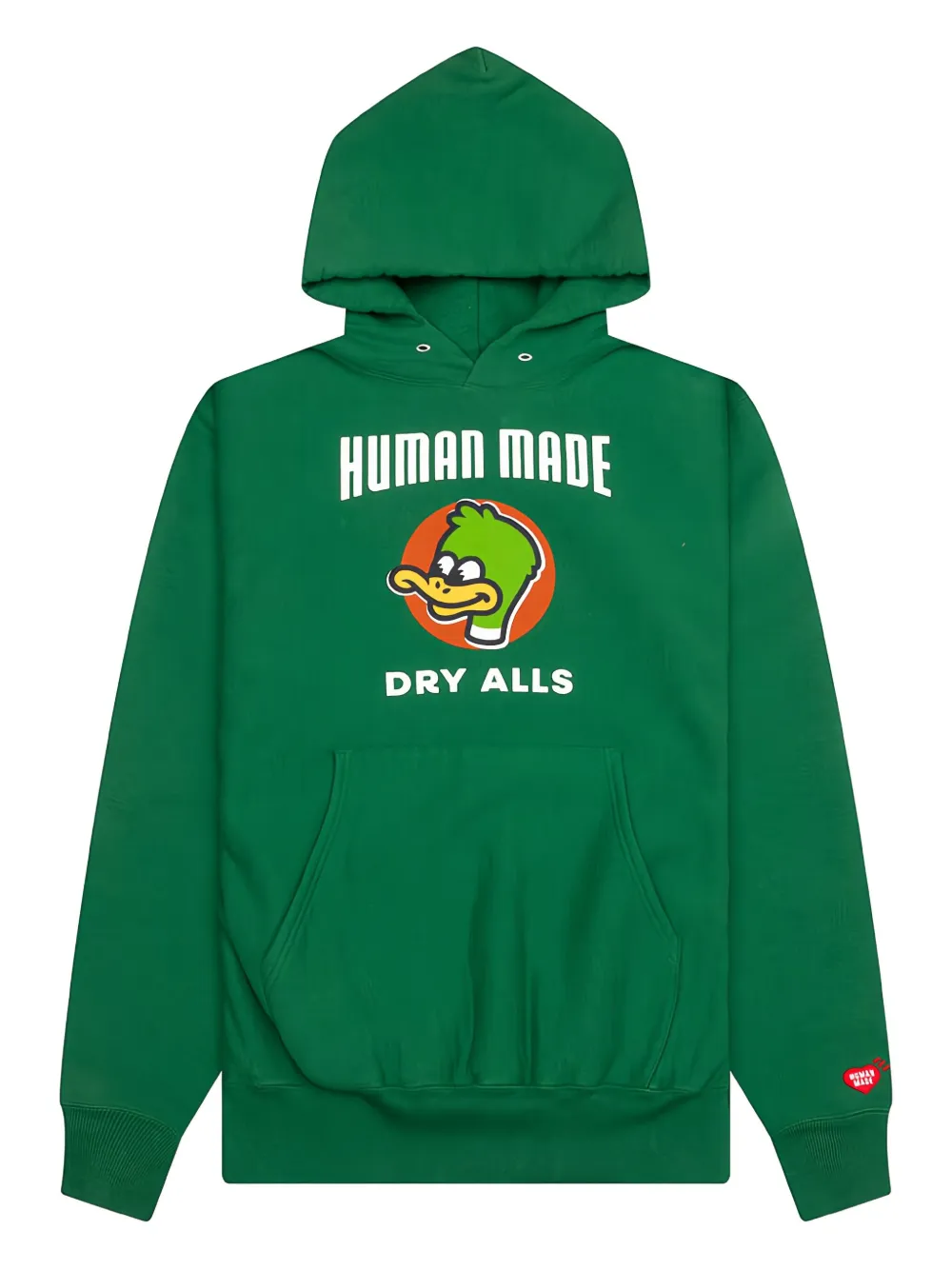 Human Made duck-logo heavyweight hoodie Groen