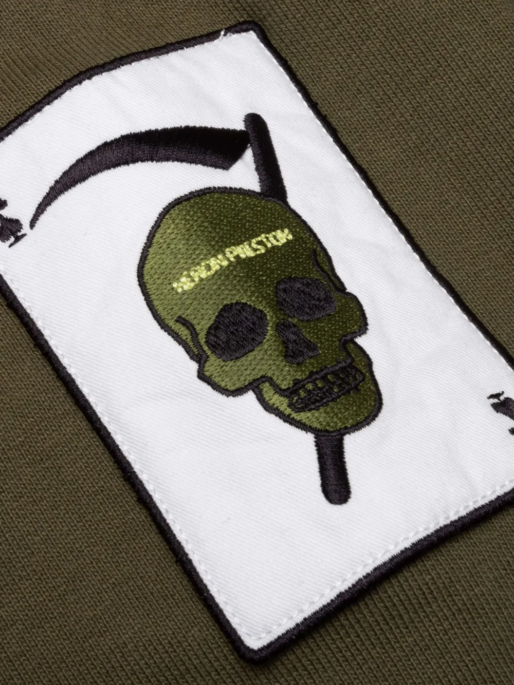 Heron Preston Racing hoodie met doodskoppatch Groen