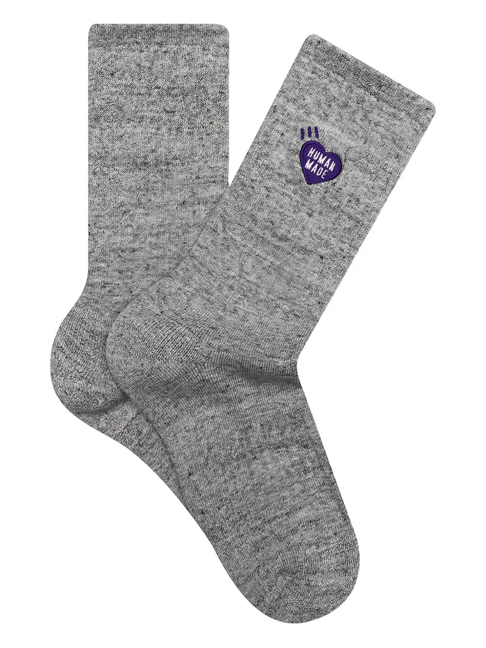 Human Made heart-embroidered socks | Grey | Image 1