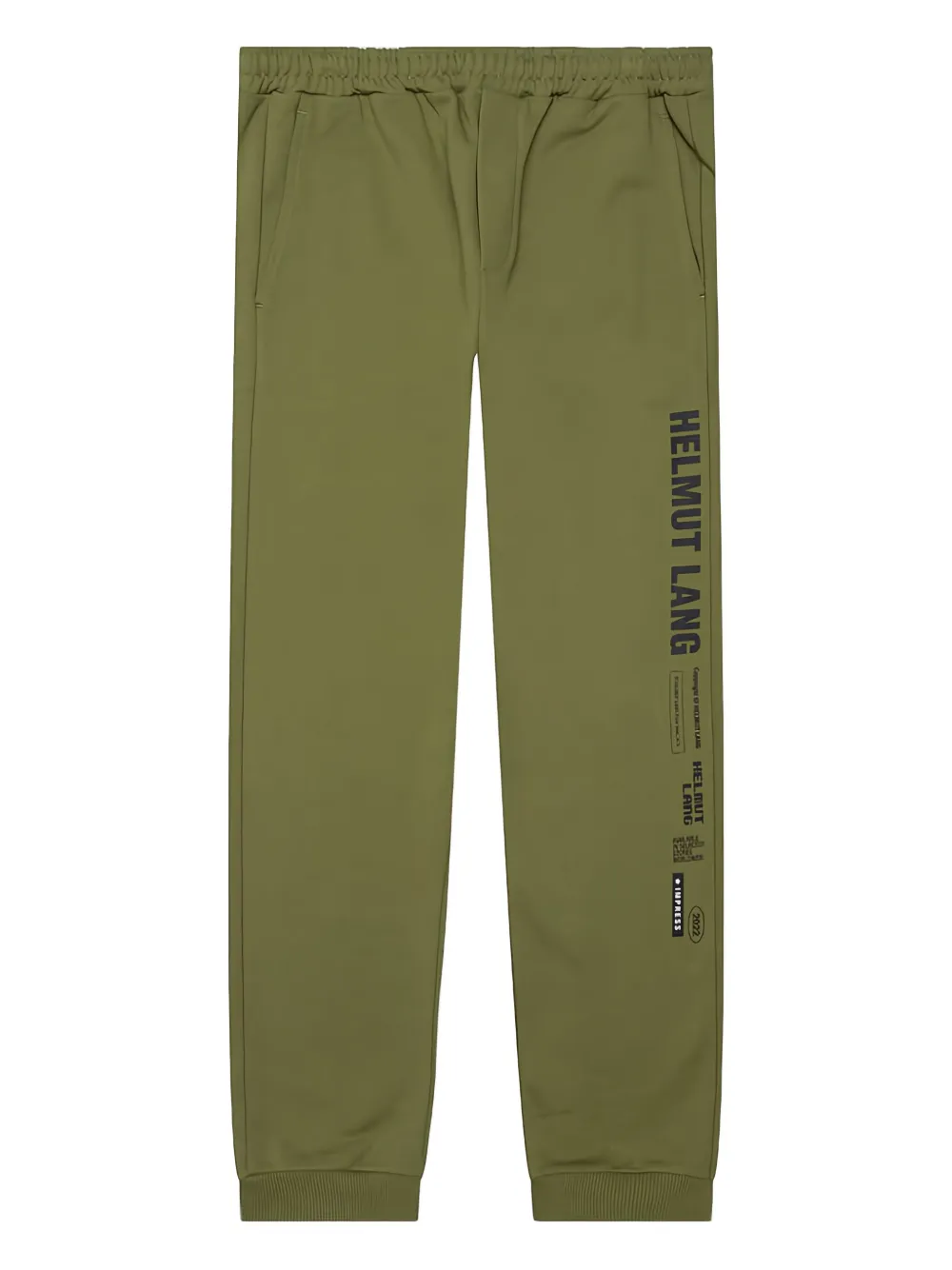 Helmut Lang Joggingbroek met elastische afwerking en logoprint Groen