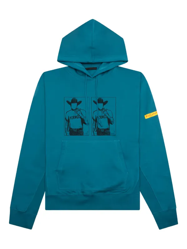 Helmut Lang cowboy-print Hoodie Blue FARFETCH TR
