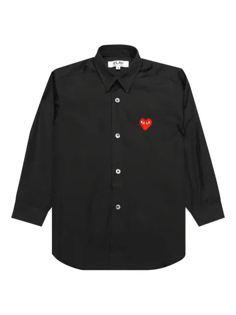 Comme Des Garçons Play Kids heart-embroidered button-up shirt