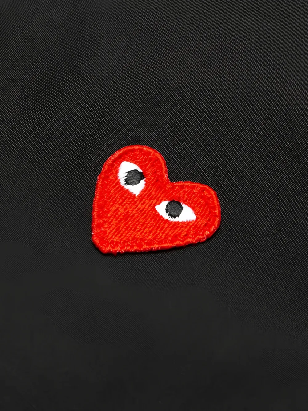 Comme Des Garçons Play Kids heart-embroidered button-up shirt Zwart