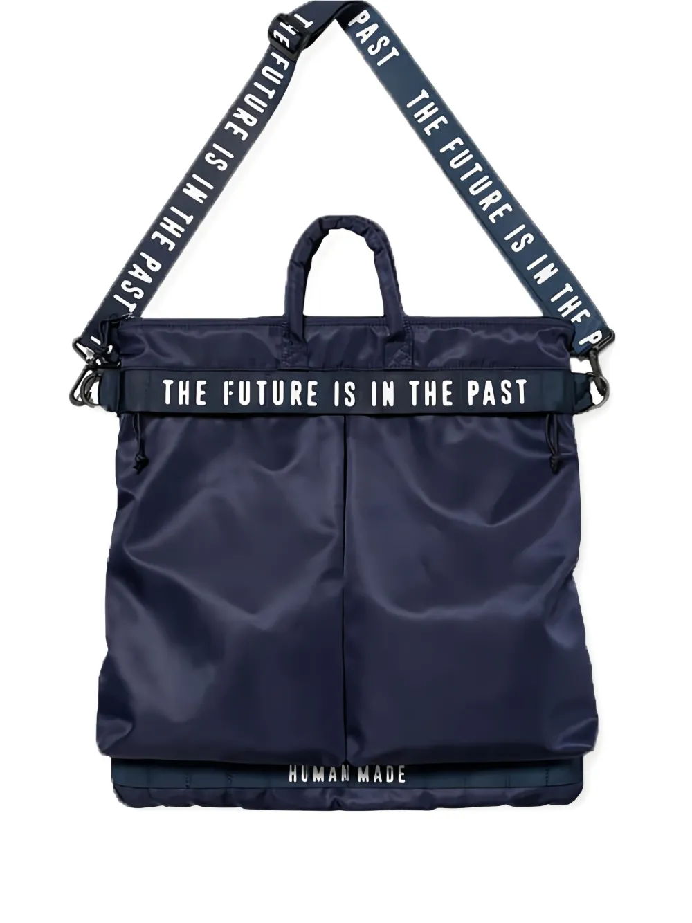 Human Made slogan-print tote bag Blauw