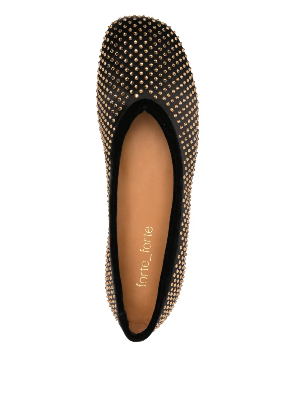 Forte Forte Crystal-embellished Ballet Flats In Black