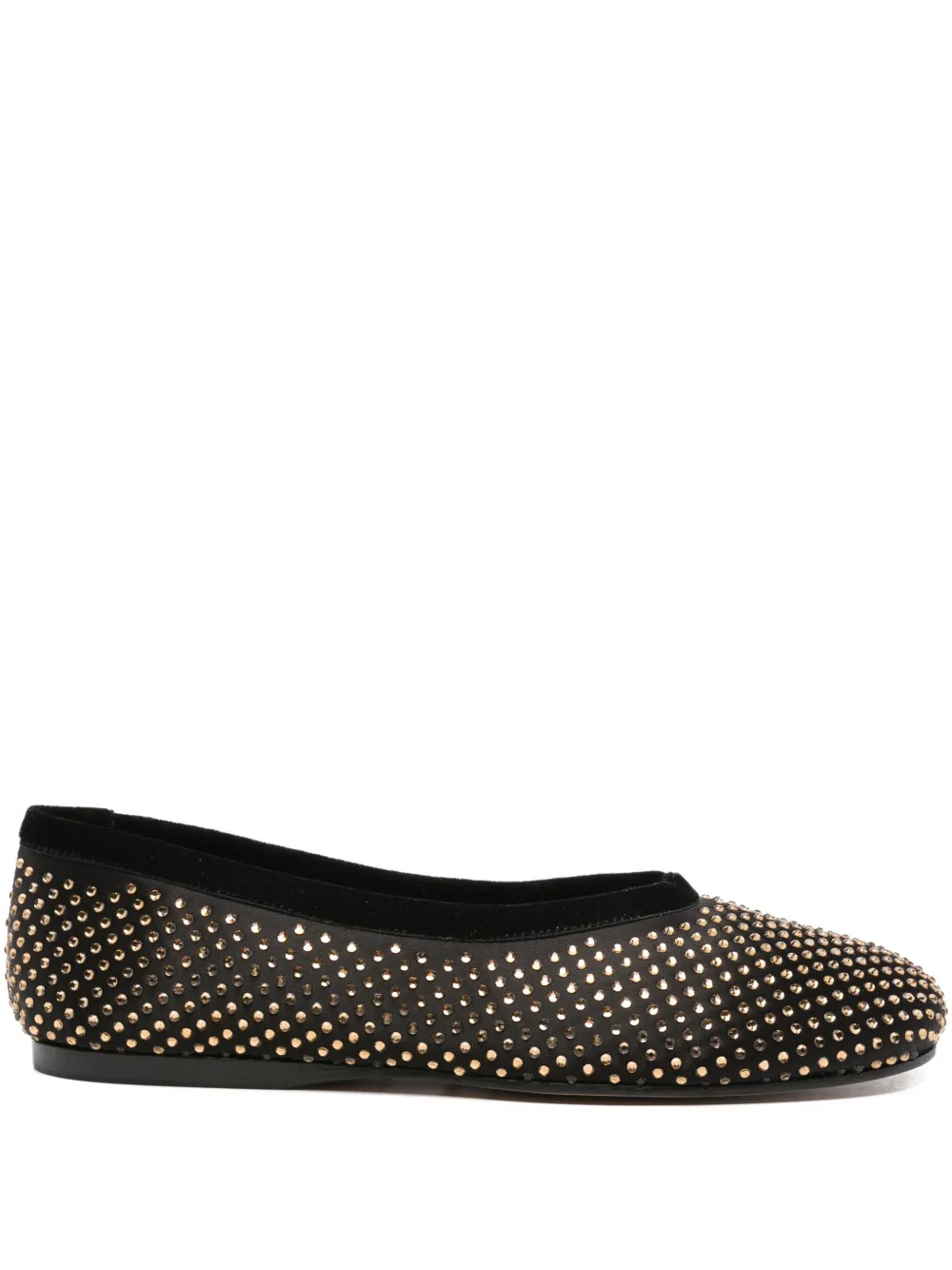 Forte Forte Crystal-embellished Ballet Flats In Black