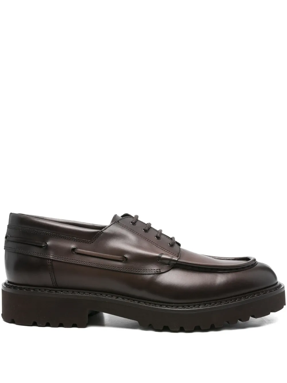 Doucal's leather lace-up shoes Brown