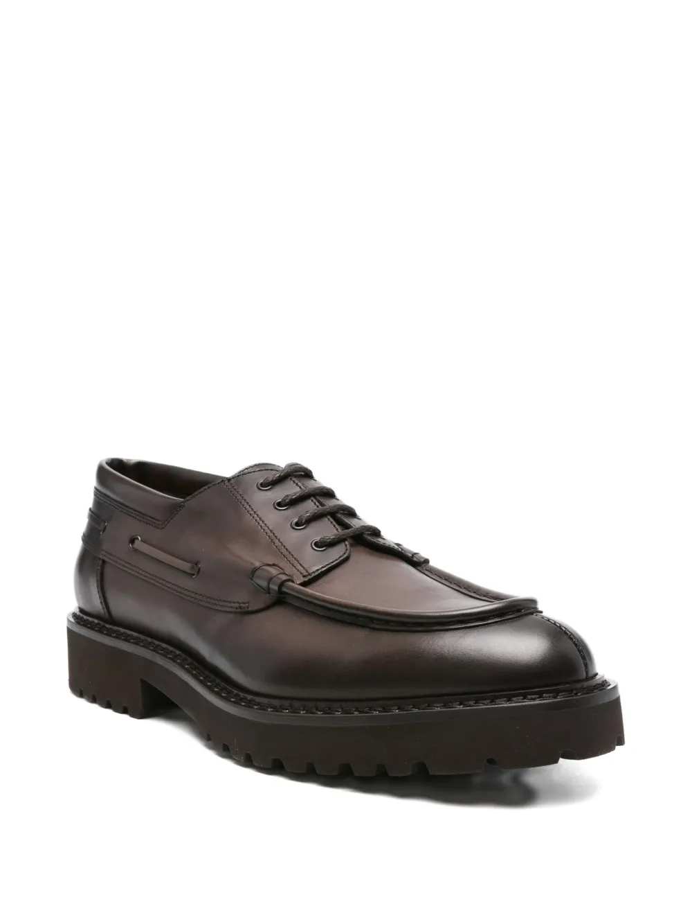 Doucal's leather lace-up shoes Brown