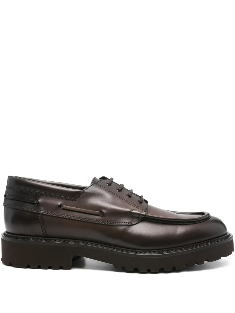 Doucal's leather lace-up shoes Brown