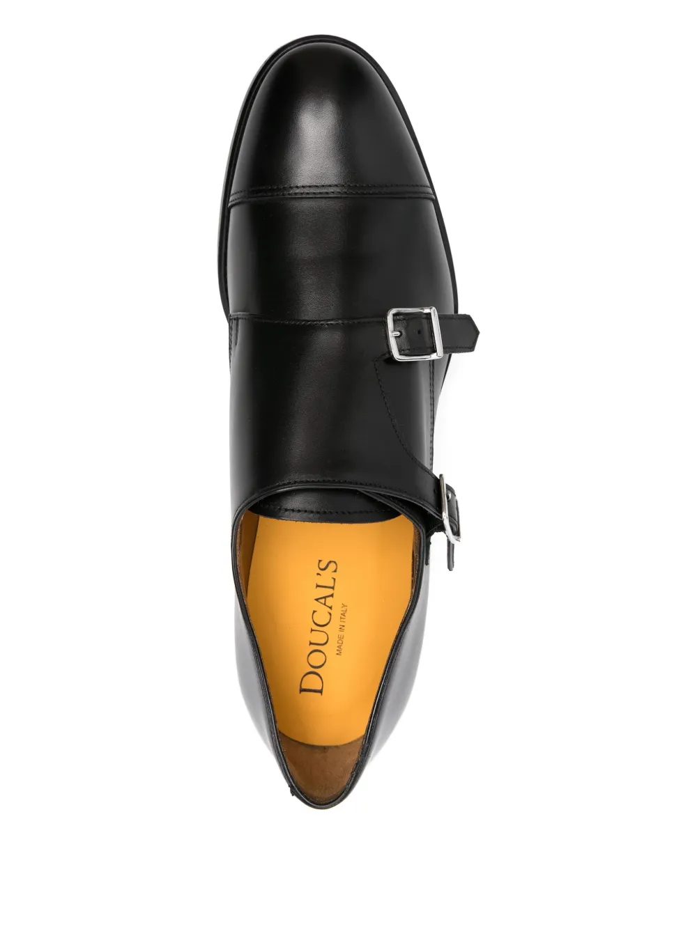 Doucal's Double-buckle Leather Monk Shoes In Black