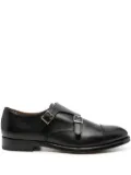 Doucal's double-buckle leather monk shoes - Black