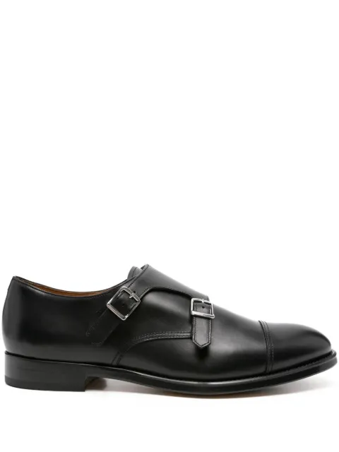Doucal's double-buckle leather monk shoes