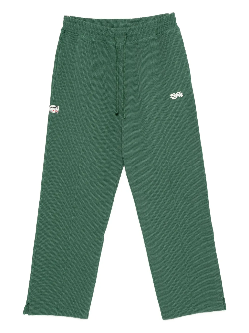 SUMMER GAMES side-stripe organic-cotton track trousers - Verde