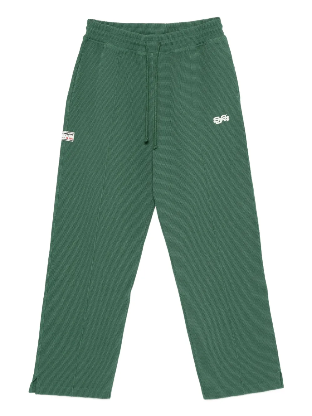 SUMMER GAMES side-stripe organic-cotton track trousers | Green | Image 1