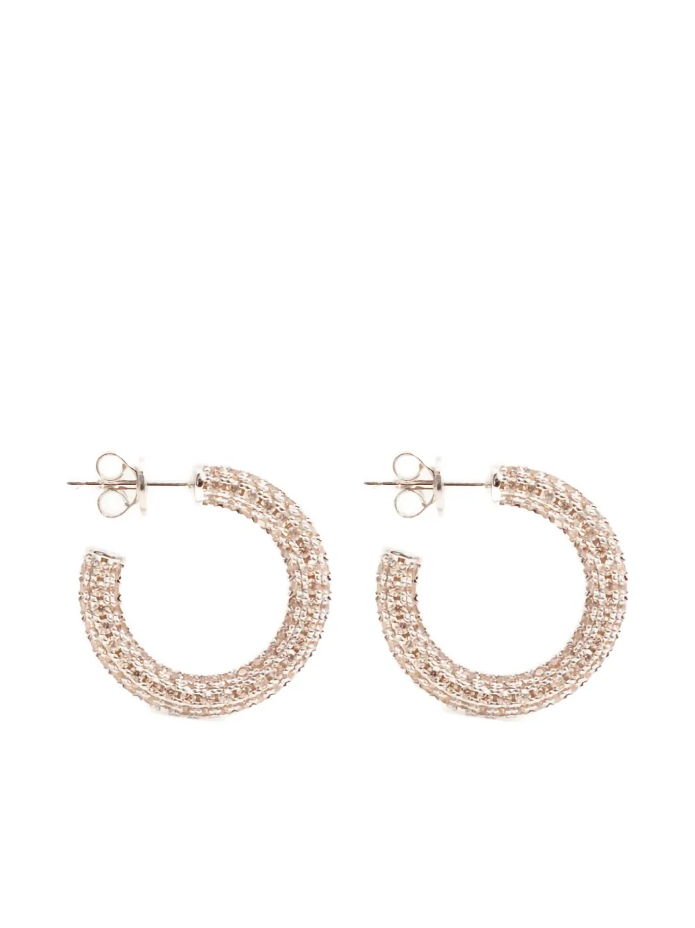 Izabel Display pavé-set hoop earrings | Silver | Image 1