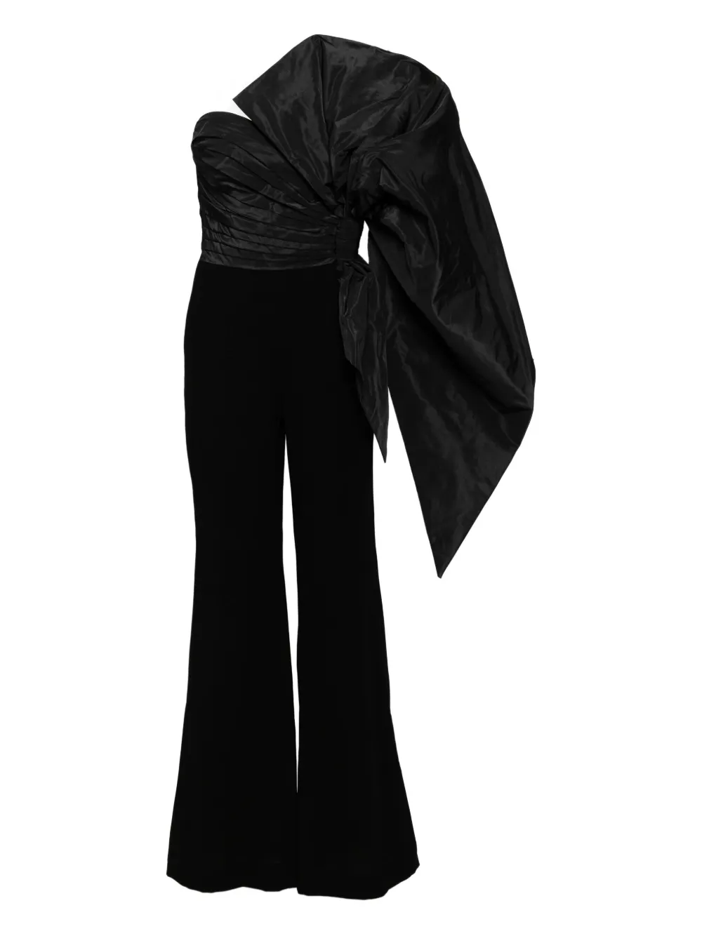 voluminous taffeta bow jumpsuit