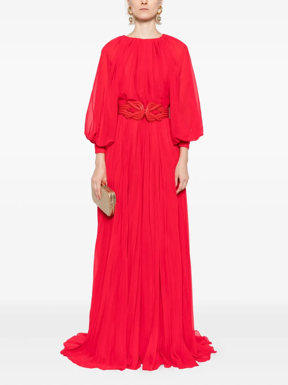 Saiid Kobeisy Jurk met pofmouwen - Rood