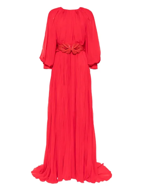 Saiid Kobeisy pleated puff-sleeve dress