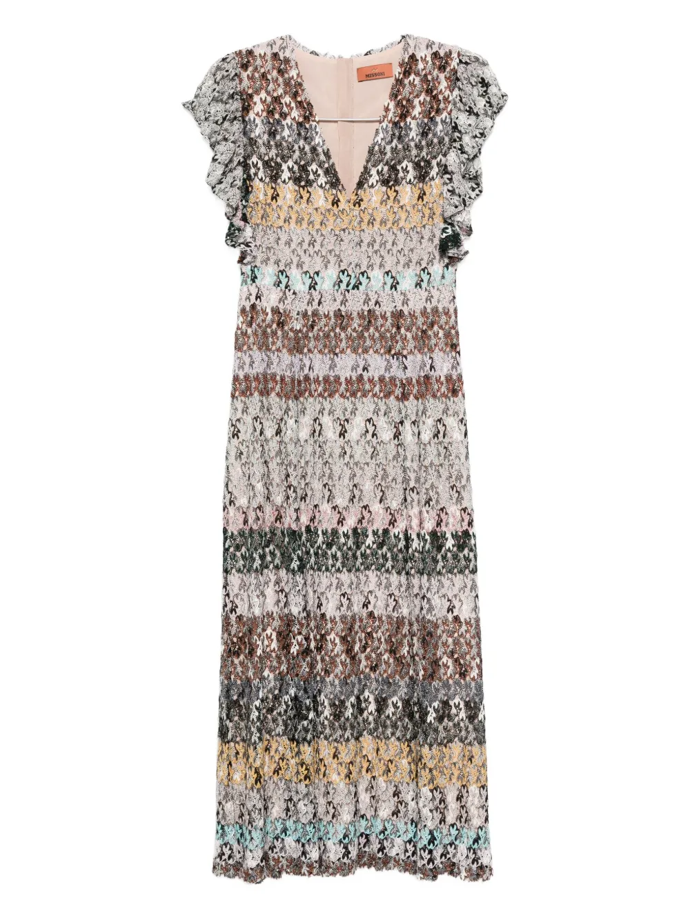Missoni Striped Metallic-knit Midi Dress In Multi