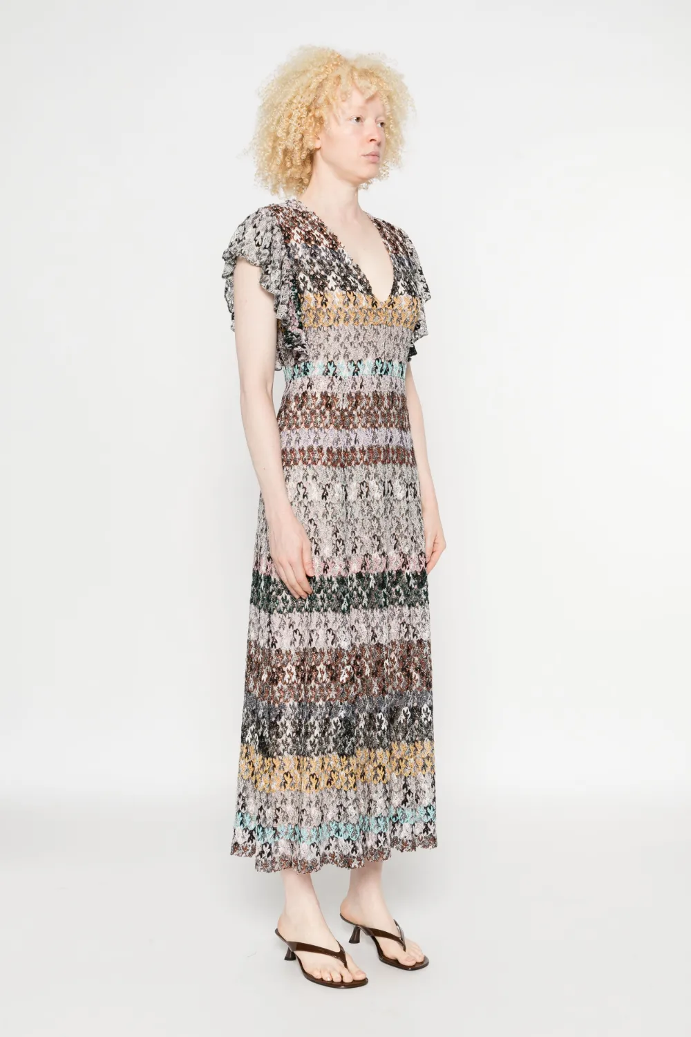 Missoni Midi-jurk met V-hals Zwart