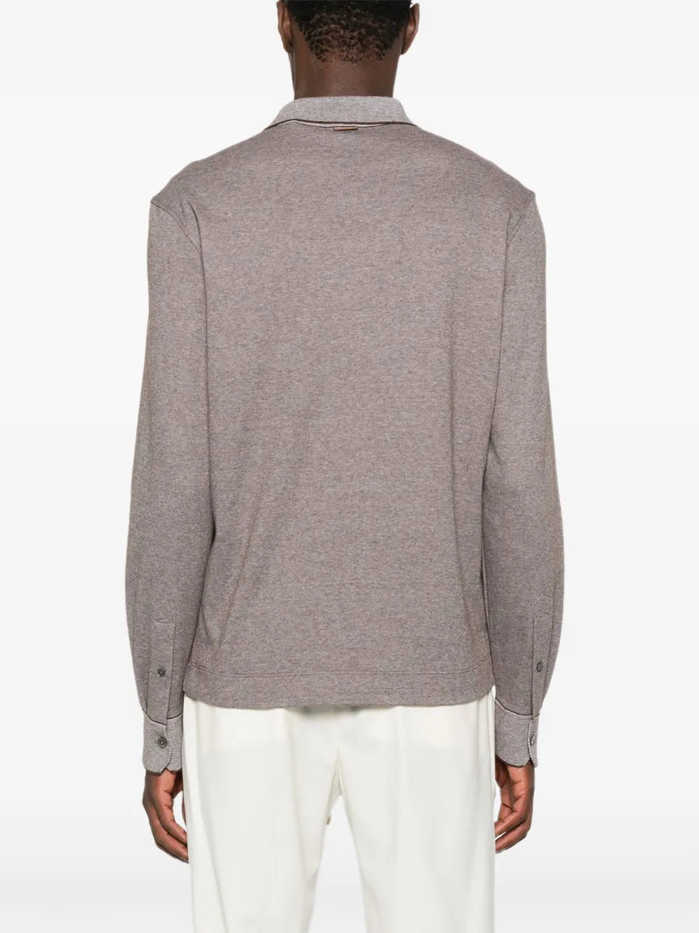 Zegna Poloshirt met lange mouwen Bruin