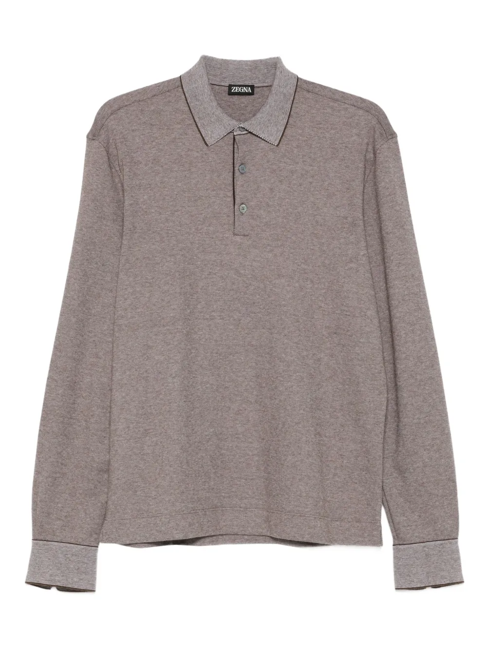 Zegna long-sleeved polo shirt - Marrone