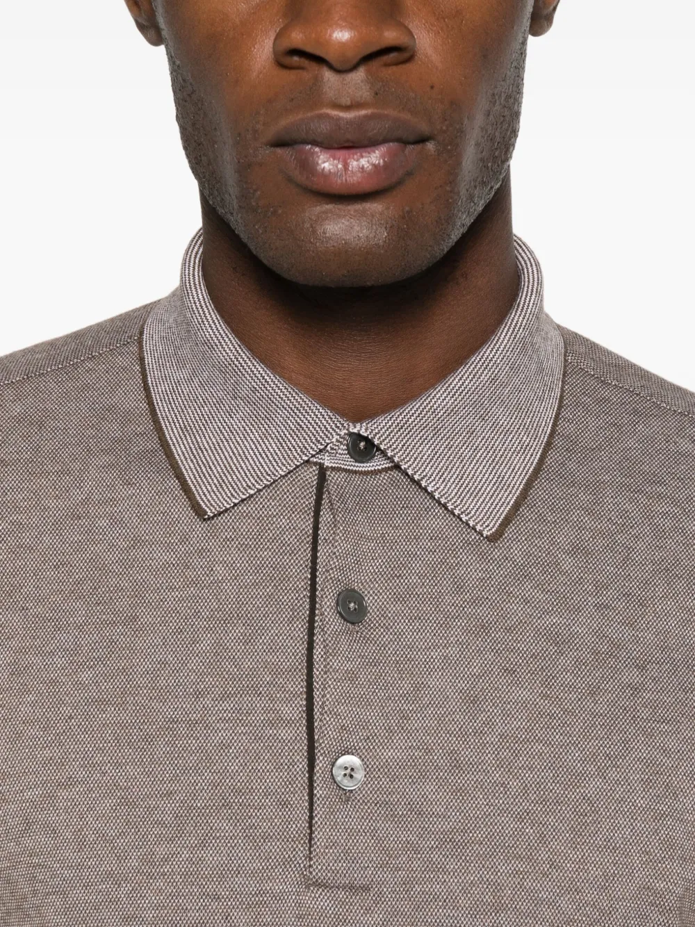 Zegna Poloshirt met lange mouwen Bruin
