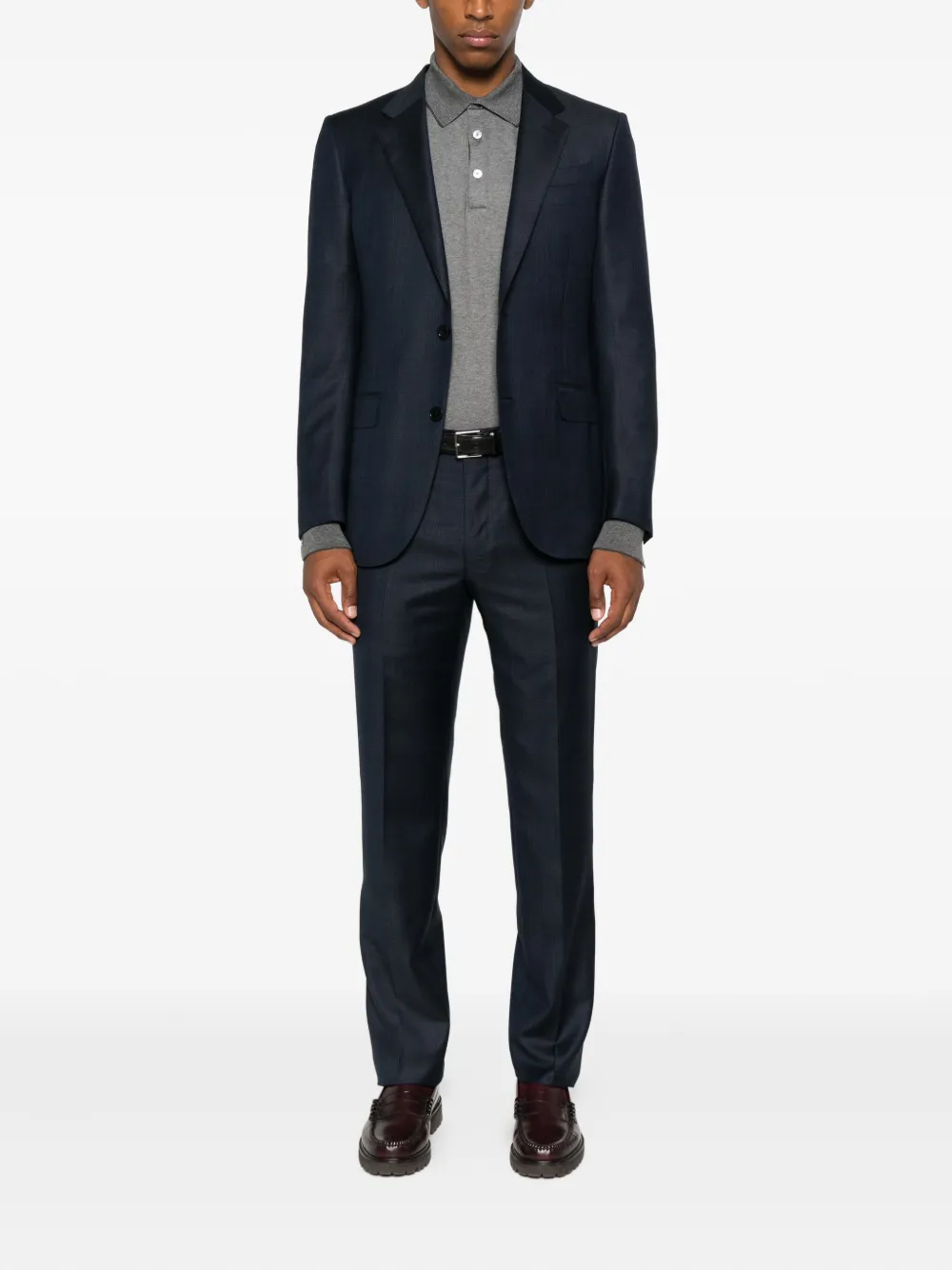 Zegna long-sleeve polo shirt - Grijs