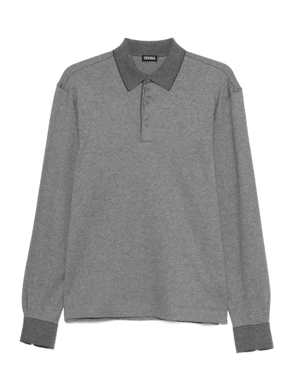Zegna long-sleeve polo shirt | Grey | Image 1