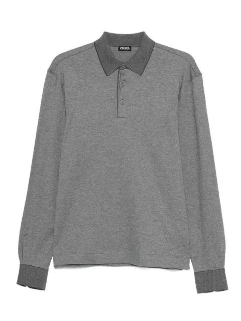 Zegna playera tipo polo manga larga
