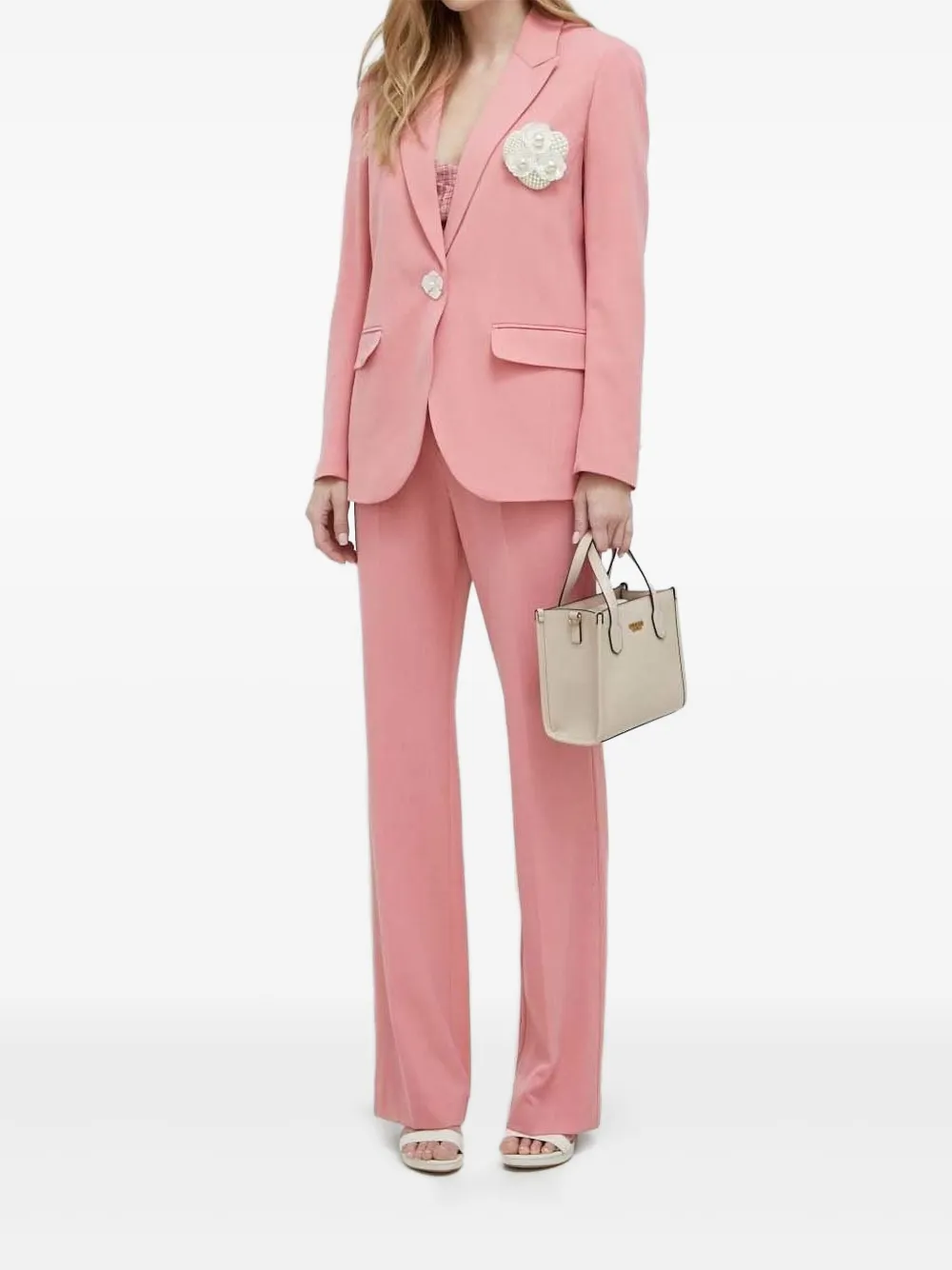 Custommade pearl-embellishment blazer - ピンク Custommade pearl-embellishment blazer - ピンク