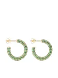 Izabel Display gold-plated pavé-set hoop earrings - Green