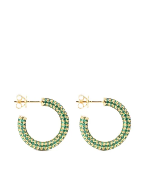 Izabel Display gold-plated pavé-set hoop earrings