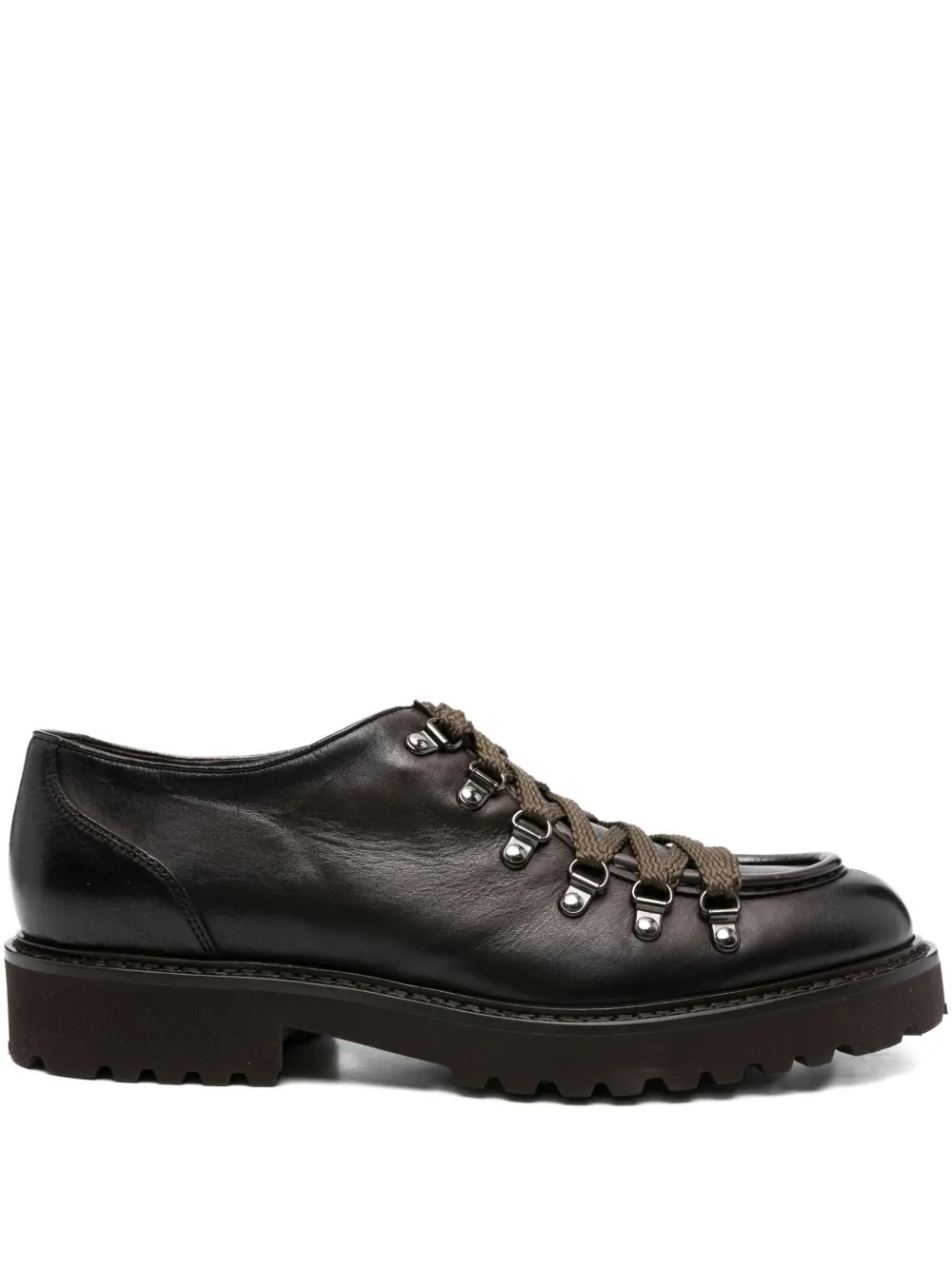 Doucal's lace-up leather derby shoes Brown