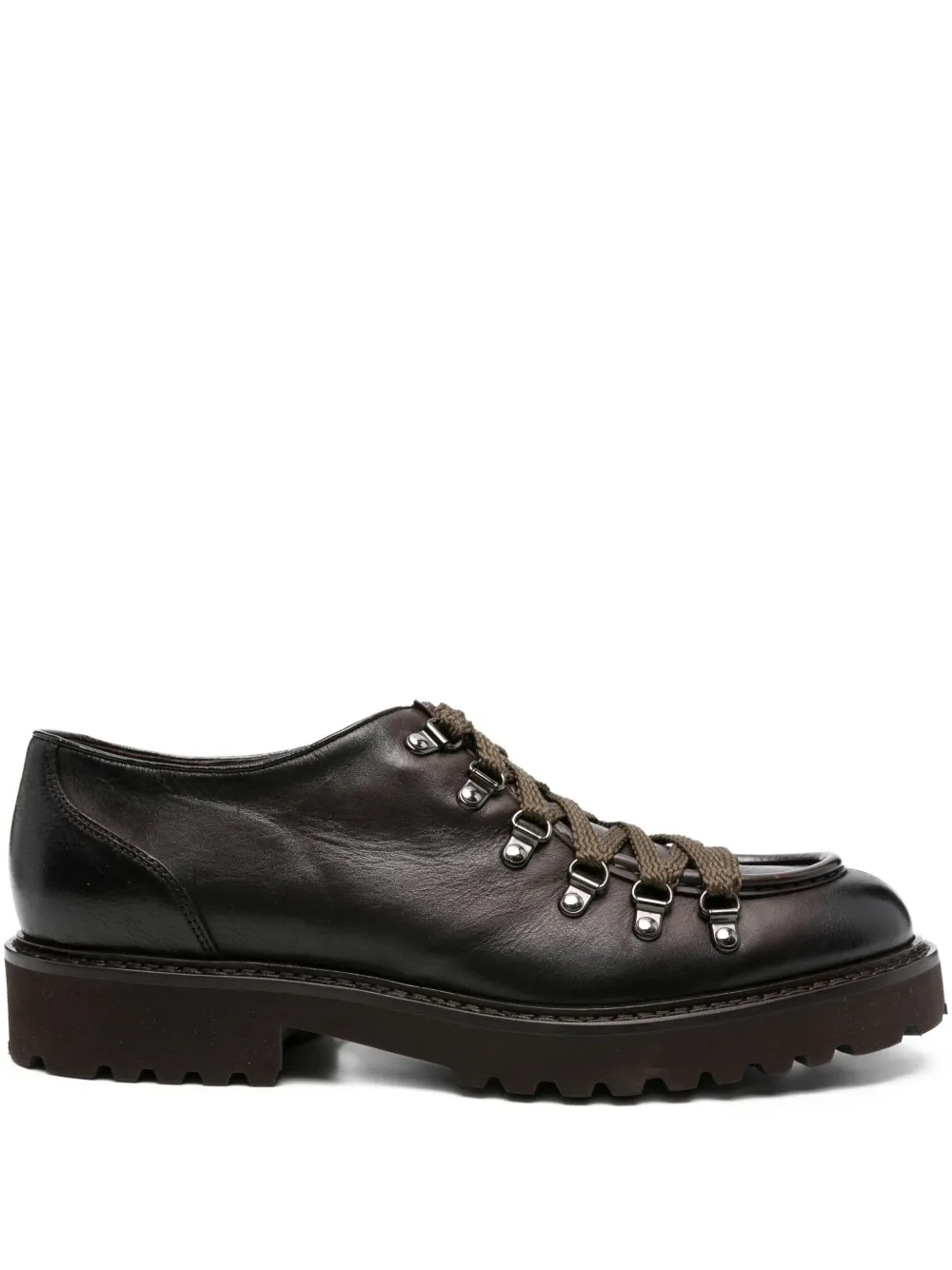 Doucal's lace-up leather derby shoes Brown