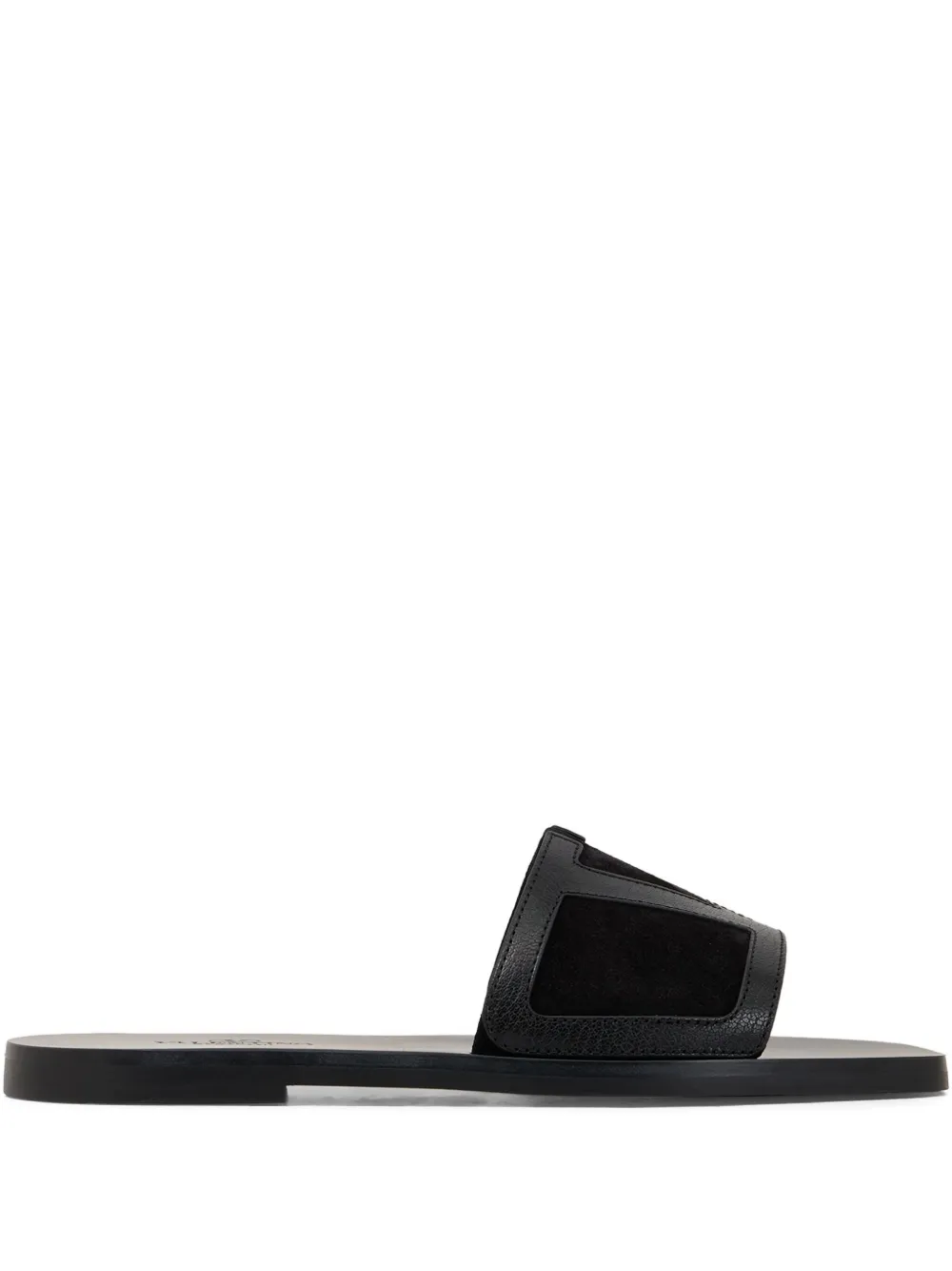 Valentino Garavani Viva Superstar leather flat sandals Black
