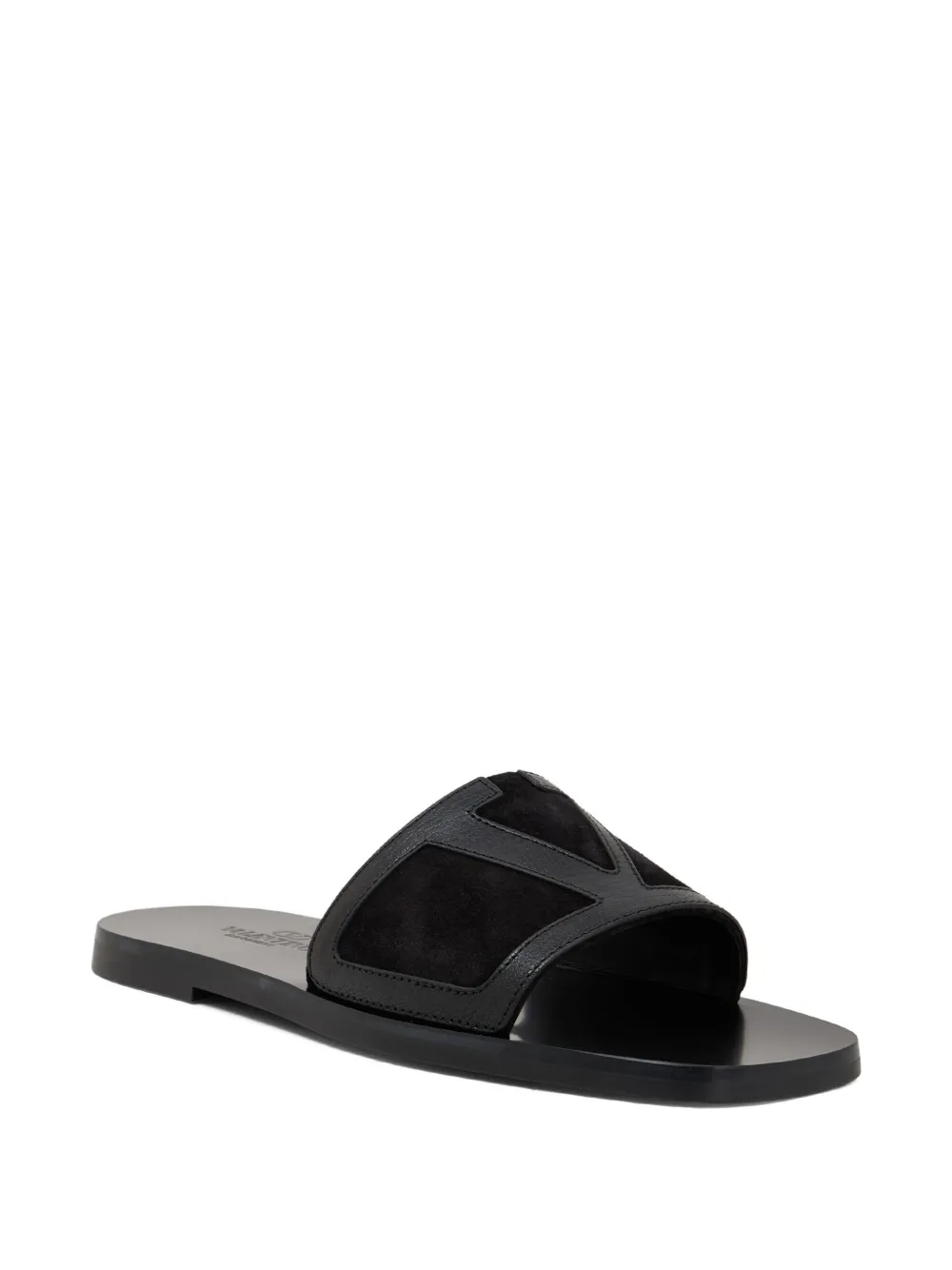 Valentino Garavani Viva Superstar leather flat sandals Black