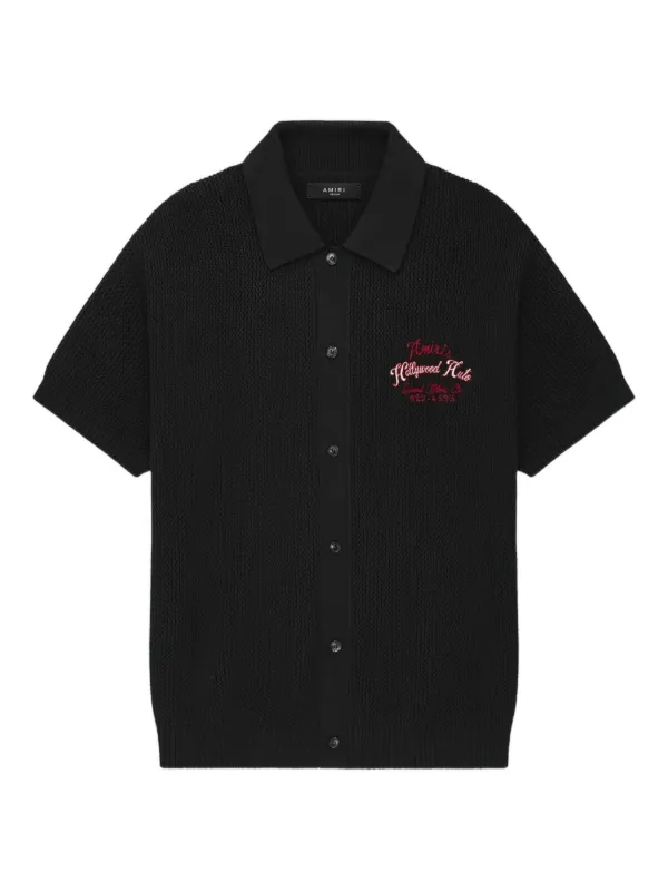 AMIRI Embroidered Knitted Shirt Black FARFETCH