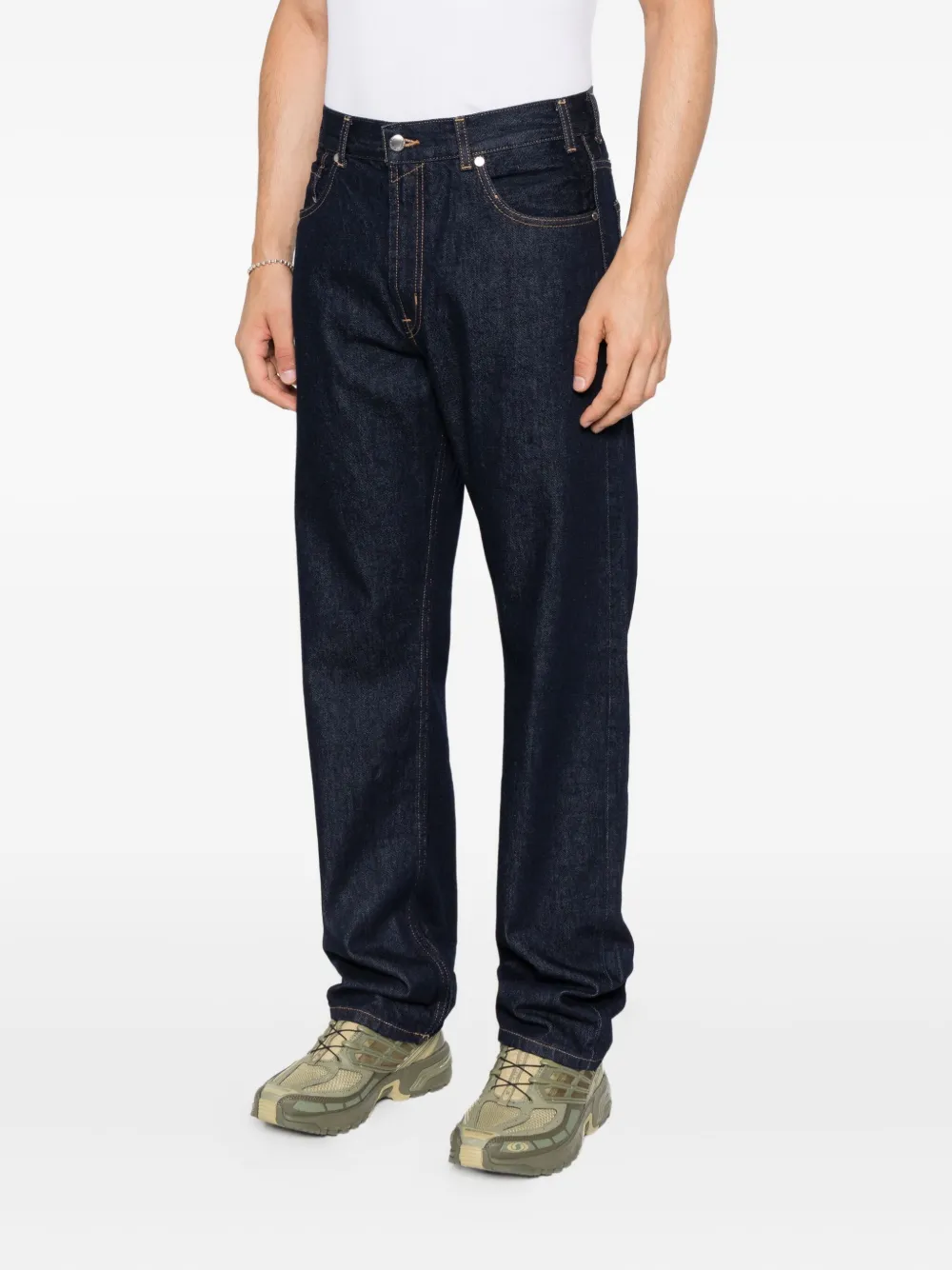 7 For All Mankind Belt-loop Jeans In Black
