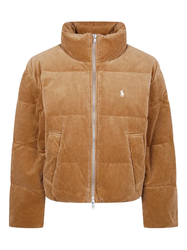 Polo Ralph Lauren Corduroy Quilted Puffer Jacket | Brown | FARFETCH